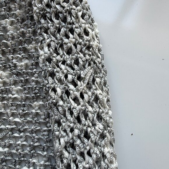 Chicos Womens Open-Knit Cardigan Lightweight Drape Front Gray Size 2 Cotton Blen - Picture 6 of 6